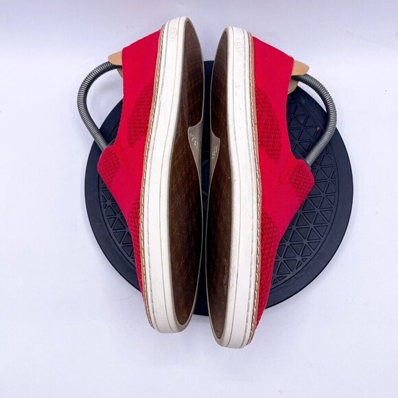 Ugg Sammy Chevron Shoes Women's 8.5 Red Slip On Sneaker Perforated Knit - Picture 5 of 10